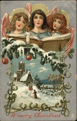 A Merry Christmas Angels Postcard Postcard Postcard