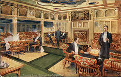 Smoking Room of Cunard R.M.S. Caronia Interiors Postcard Postcard Postcard