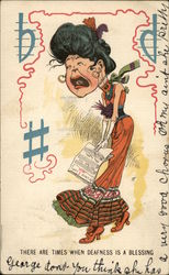 Cartoon Singer Postcard