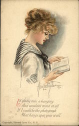 Woman Reading Poetry Postcard
