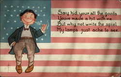 Say Kid Your All the Goods You've Made a Hit With Me Postcard