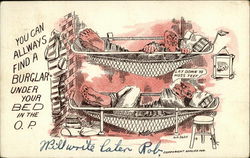 You Can Always Find a Burglar Under Your Bed in the O.P. Postcard