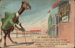 A Camel with a Cane Postcard