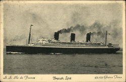S S. Ile de France Postcard