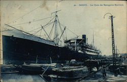 Saigon - Les Quais des Messageries Maritimes Postcard