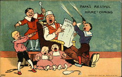 Papa's Restful Home-Coming Postcard
