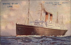 R.M.S. Baltic - White Star Line Postcard