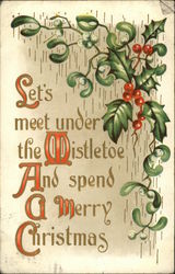 Mistletoe Christmas Postcard Postcard Postcard