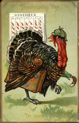 Thanksgiving Day - "I'm Going Travelling." Postcard