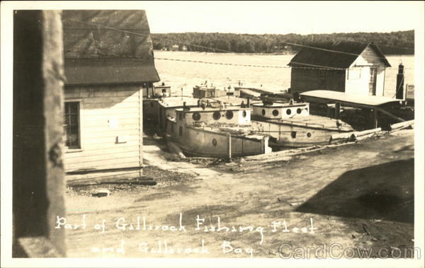 Part of Gills Rock Fishing Fleet and Gillsrock Bay Wisconsin