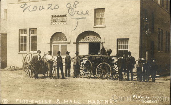 Fire Engine & Town Hall Hartney MB Canada Manitoba