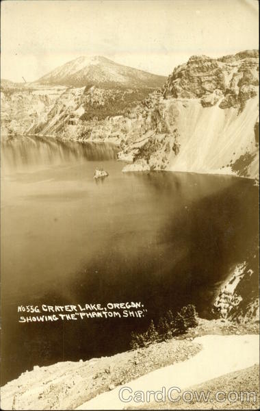 Crater Lake, Oregon Showing the Phantom Ship Crater Lake National Park