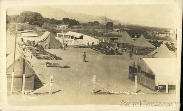 Equipment Inspection, Troop B.5 M.C. Connecticut Campsite at Arivaca Arizona
