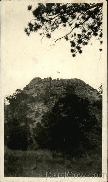 Cliff with a Flag at the Top Arizona