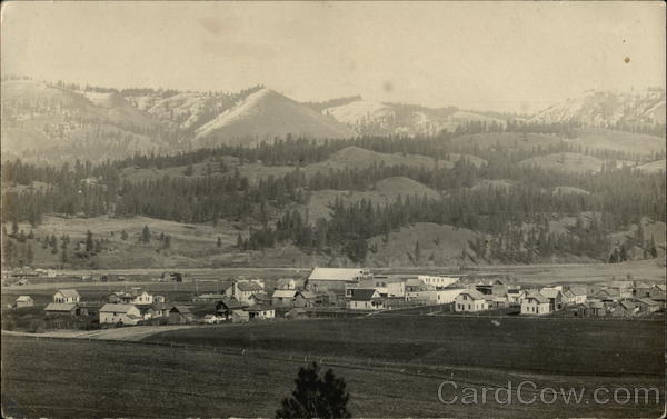 View of Town at Base of Mountains Montana