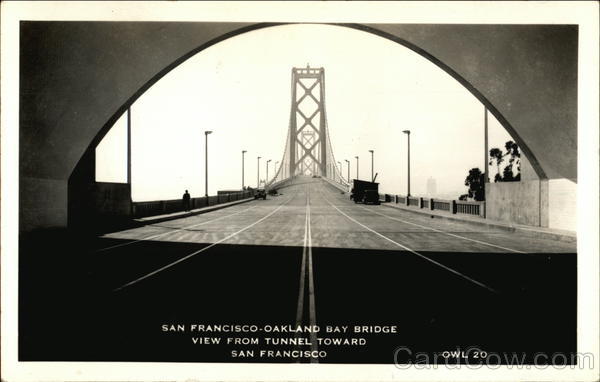 San Francisco-Oakland Bay Bridge View from Tunnel Toward City California
