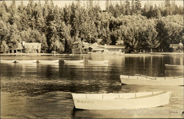 Canoes on a Still Lake Tacoma Washington