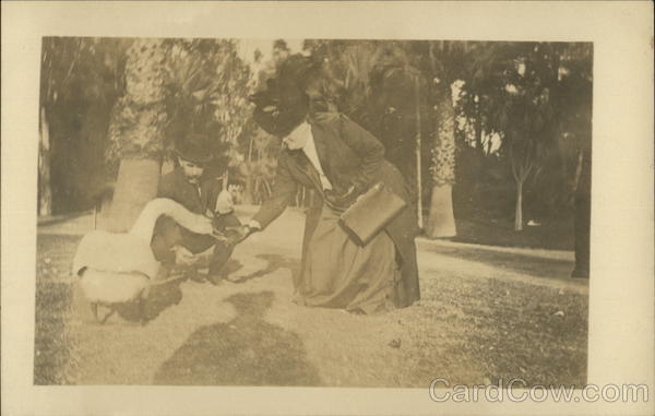 Couple Feeding Goose Pasadena California