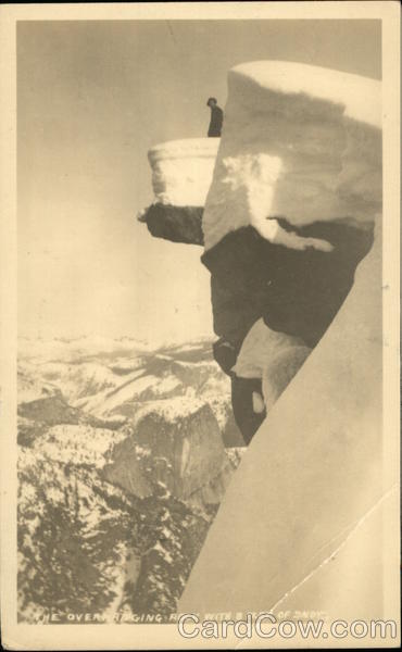 The Overhanging Rock with 8 Feet of Snow Yosemite Village California