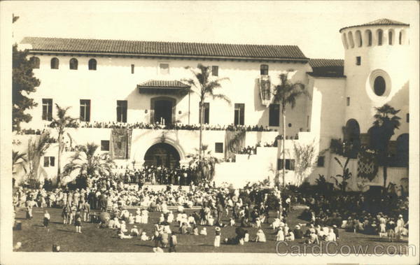 Large Crowd of People Watching a Ceremony