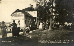 Point Comfort Beach - Bathing House Fox Lake, IL Postcard Postcard Postcard