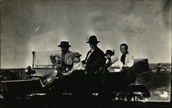 Men, Woman and Children in Early Automobile Postcard