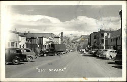 Main Street Scene with Cars Postcard