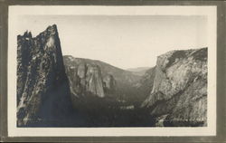 Tall Cliffs Forming a Valley - Yosemite? Postcard