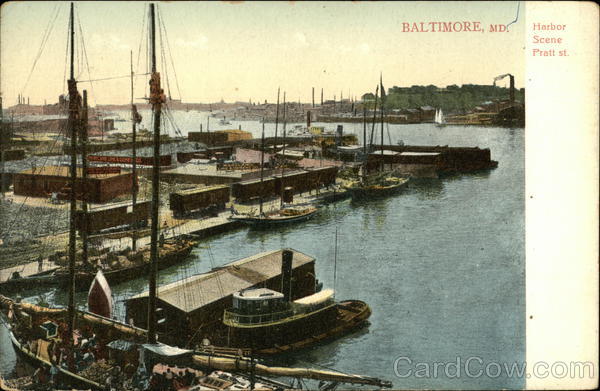 Harbor Scene, Pratt Street Baltimore Maryland