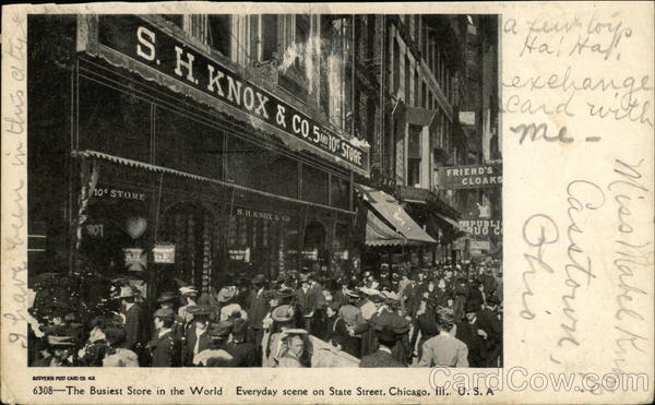 S.H. Knox & Co - Everyday scene on State Street Chicago Illinois
