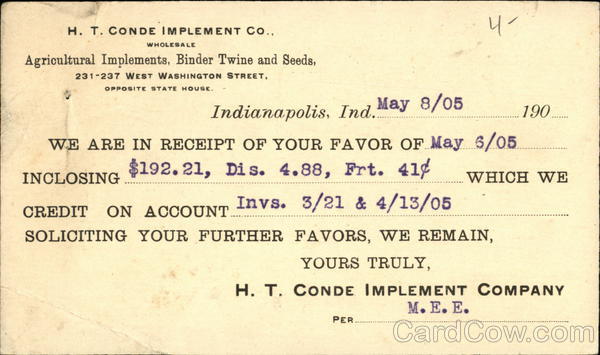 H.T. Conde Implement Co. Indianapolis