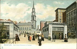 Park Street Entrance to Subway Boston, MA Postcard Postcard Postcard