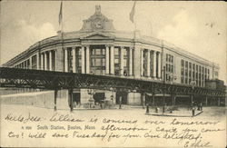 Street View of South Station Postcard
