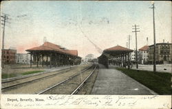 Railway Depot Beverly, MA Postcard Postcard 