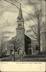 St. Mary's R.C. Church Waltham, MA Postcard Postcard Postcard