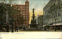 Fountain, Government Square Cincinnati, OH Postcard Postcard Postcard