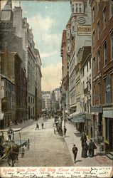State Street, Old State House at Distance Postcard