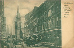 Washington Street, Showing Old South Church Boston, MA Postcard Postcard Postcard