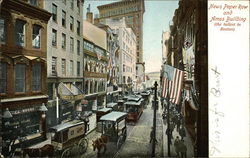 News Paper Row and Ames Building Postcard