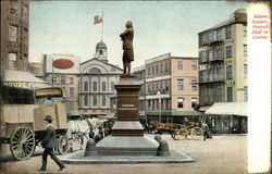 Adams Square, Faneuil Hall In Centre Postcard