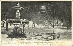 State House and Brewer's Fountain by Night Postcard