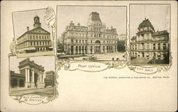 Faneuil Hall, Post Office, City Hall Postcard