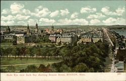Birds Eye view Back Bay showing Beacon Street Postcard