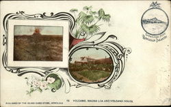 Rare Volcano. Mauna Loa and Volcano House Hawaii Postcard Postcard Postcard
