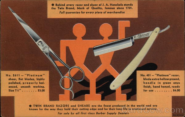 Rare J. A. Henckels Knives Twin Brand Razors and Shears