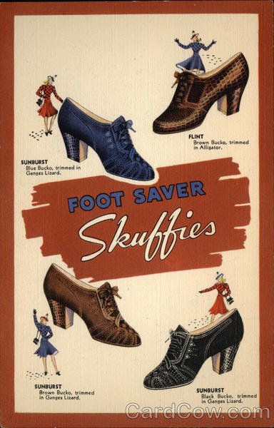Skuffies Foot Saver Shoe Advertising 1940's