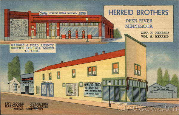 Herreid Brothers Ford Automobile Dealer Deer River Minnesota