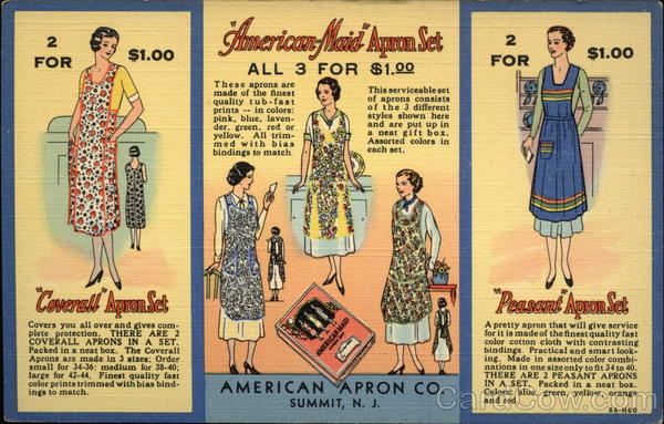 Rare Linen Ad: American Apron Co Summit New Jersey