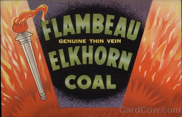 Rare! Flambeau Genuine Thin Vein Elkhorn Coal Advertising