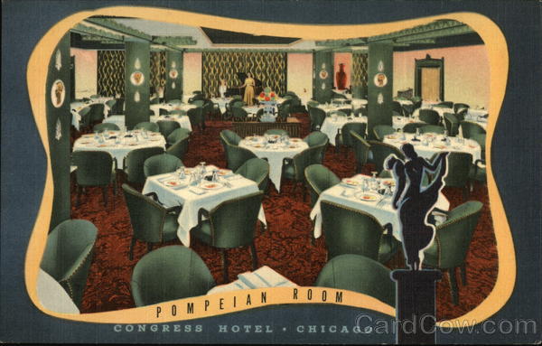 The Beautiful Pompeian Room at the Congress Hotel Chicago Illinois